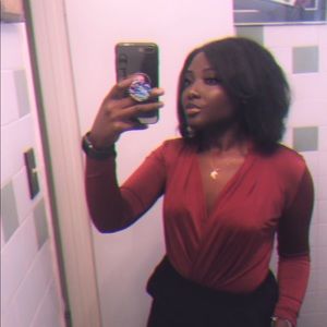 Silk red one piece shirt